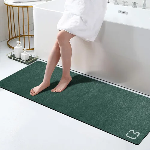 Miniatura 26 de RUERYA Tierra de Diatomeas Alfombras de Baño 23.6 x 15.7 pulgadas, Secado Rápido Súper Absorbente Base de Goma Antideslizante Alfombra de Baño