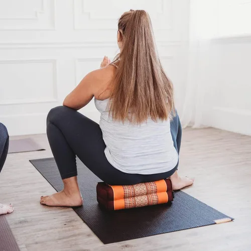 Miniatura 6 de Zafuko Cojín de Yoga y Meditación - Relleno de Kapok Orgánico Resistente al Agua, Cojín de Meditación, Accesorio Suave de Yoga