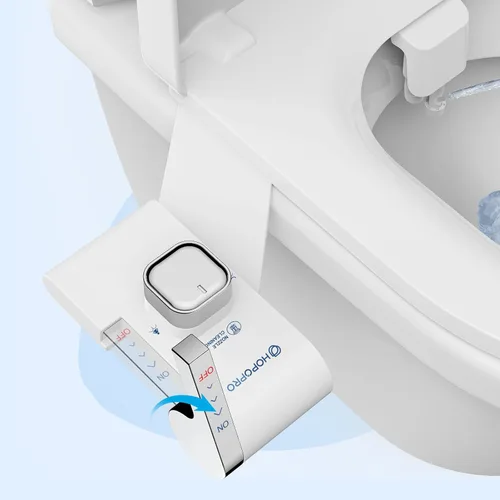 Miniatura 10 de HOPOPRO - Accesorio de bidé para inodoro, bidé no eléctrico ultradelgado con boquilla doble (lavado femenino/posterior), rociador de bidé de agua