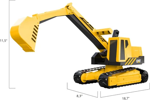 Miniatura 5 de Juguetes de construcción CAT, excavadora de construcción de acero CAT - Construcción resistente y duradera - Mangos ergonómicos para niños a partir