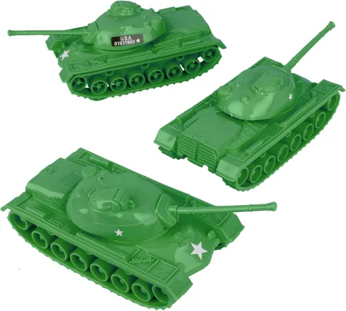 Miniatura 11 de TimMee - Tanques de juguete para hombres de plástico del ejército - Negro WW2 3pc - Hecho en Estados Unidos