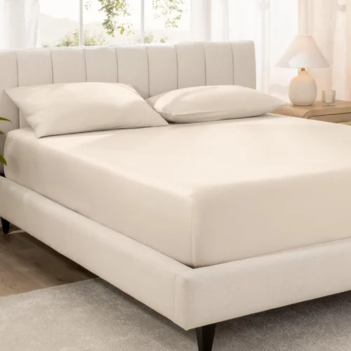 Miniatura 17 de Bare Home Sábana Bajera Ajustable de Satén de Algodón 100% Orgánico - 400 Hilos - Tejido de Satén Suave - Transpirable y Refrescante - Lujo de Hotel