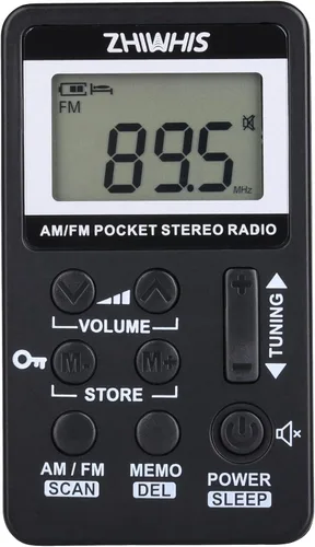 Miniatura 8 de ZHIWHIS Radio portátil, receptor AM FM con temporizador de sueño, radios estéreo recargables con reloj digital, sintonizador DSP con función