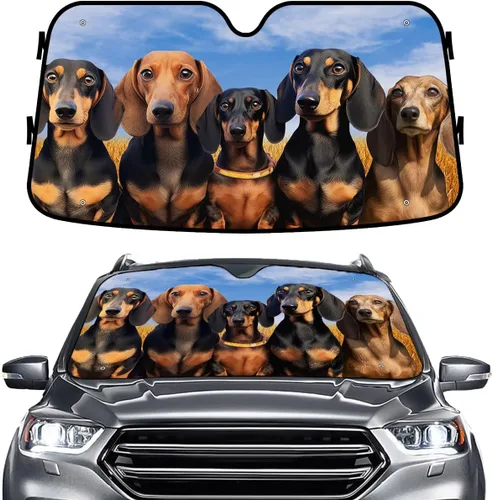 Miniatura 21 de GENANY - Cubierta de parabrisas de flamenco para automóvil, SUV, camión (55 x 30 pulgadas), protector térmico plegable, persianas para ventanas