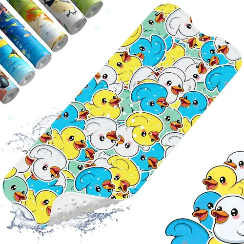 Miniatura 18 de XIYUNTE Alfombra de Baño para Bebé para Bañera Antideslizante Alfombra de Baño para Niños - 40''x16'' Extra Larga Alfombra de Bañera para Bebé