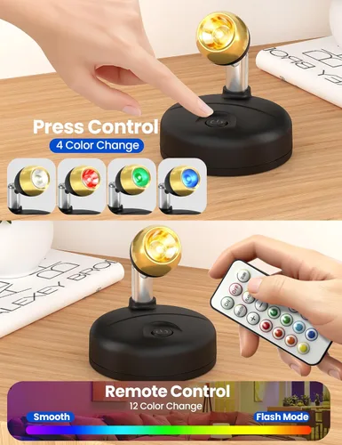 Miniatura 5 de KINDEEP Focos para interiores con control remoto: iluminación ascendente a batería, luces LED inalámbricas, temporizador y regulable, focos pequeños