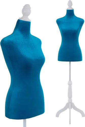 Manequin - Forma de vestido de 49.6 a 63.4 pulgadas de altura ajustable, torso de maniquí con trípode de madera, maniquí portátil de espuma de alta