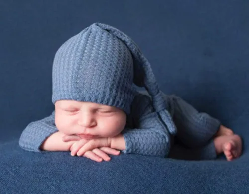 Miniatura 2 de Moda recién nacido niños niñas bebé sesión de fotos accesorios trajes ganchillo ropa sombrero de cola larga pantalones accesorios de fotografía Olan
