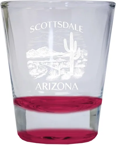 Miniatura 6 de Scottsdale Arizona Souvenir - Vaso de chupito grabado de 1.5 onzas, color azul, paquete de 2
