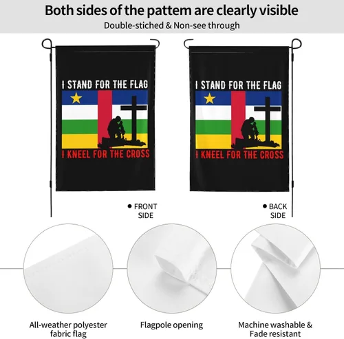 Miniatura 6 de I Stand For The Central African Republic Flag And I Kneel For The Cross Garden Flag 28"x40" Inch Double Sided Garden Flags Home Lawn Outdoor Decor