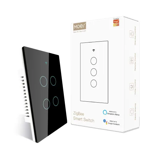 Miniatura 15 de MOES ZigBee - Interruptor de luz de pared táctil inteligente, requiere Tuya ZigBee Hub, sin cable neutro/cableado N+L, sin condensador, Smart Life