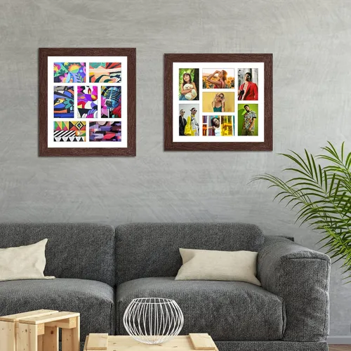 Miniatura 373 de Marcos de Fotos Collage de 13.5X15.5 con 7 Aberturas para Fotos de 4X6, Marco de Fotos Múltiples con Paspartú para Decoración de Pared, Grano