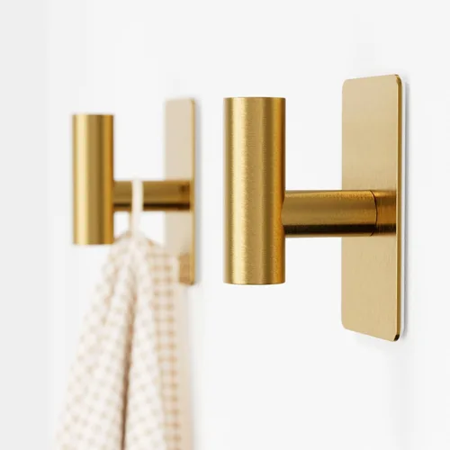 Miniatura 9 de GWAAZXGZ Ganchos para toallas para baños, paquete de 4, acabado plateado cepillado, ganchos de pared adhesivos de acero inoxidable en forma de T