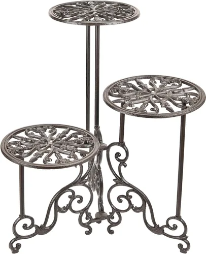 Miniatura 9 de Sungmor - Soporte de hierro fundido resistente para plantas en maceta, estante de metal de 19.3 pulgadas de 1 nivel, soporte decorativo para macetas