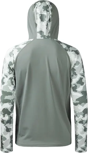 Miniatura 2 de BASSDASH Camisa de pesca de rendimiento UPF 50 para hombre, sudadera con capucha de camuflaje de manga larga FS17M