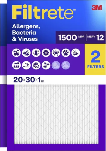 Filtrete - Filtro de aire para horno MPR 1500 MERV 12, ultra protección contra alérgenos para una vida saludable, paquete de 2 unidades (dimensiones