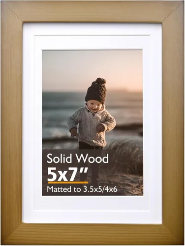 Miniatura 48 de KINLINK 3.5x5 Picture Frame, Ash Black Solid Wood Frame with Plexiglass for Table Top and Wall Mounting, Photo Frame for Horizontal or Vertical