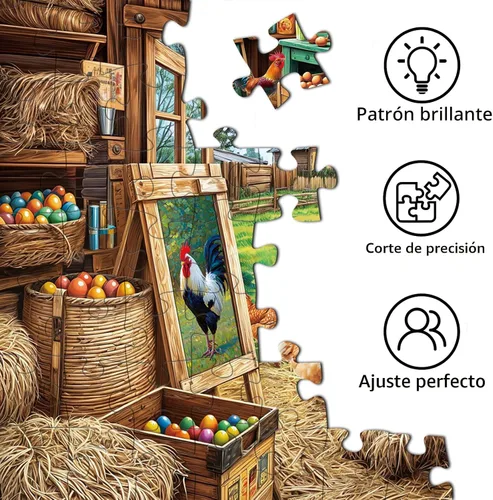 Miniatura 6 de Rompecabezas de Gallinero para Adultos de 1000 Piezas, Rompecabezas para Adultos, Juguetes de Juego Desafiantes para Adultos, Rompecabezas
