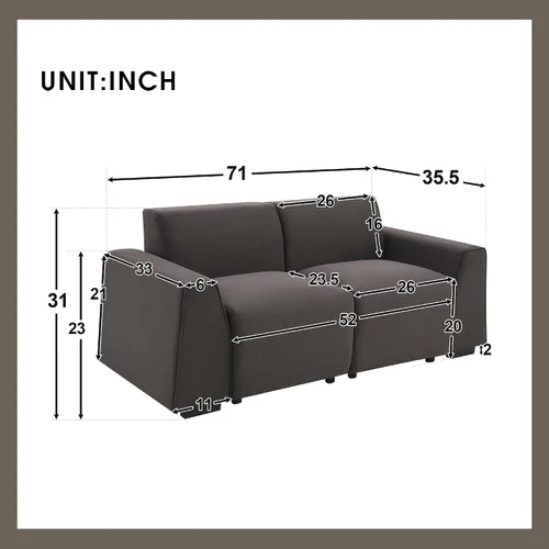 Miniatura 2 de LUMISOL Sofás de asiento profundo para sala de estar, moderno sofá tapizado de 3 plazas, cómodo sofá de dos plazas de gran tamaño, sofá nube