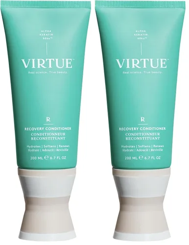 Miniatura 11 de Virtue Acondicionador de recuperación con queratina hidrata, suaviza y renueva el cabello dañado, sin sulfatos y color seguro