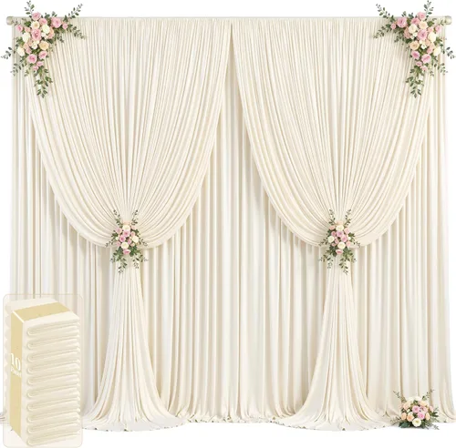 Miniatura 53 de 20 pies x 12 pies Cortinas de Telón de Fondo Azul Bebé Sin Arrugas para Bodas y Fiestas, Telón de Fondo de Tela Azul, Cortinas para Bodas