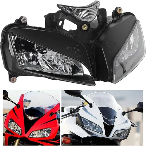 Conjunto de faros delanteros de motocicleta compatible con Honda CBR1000RR 2004 2005 2006 2007 motocicleta plástico faro delantero faro delantero