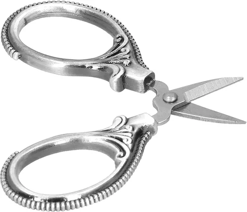 Miniatura 7 de Tijeras de costura de acero inoxidable Tijeras de costura de hilo portátil para bordado a sastre Tijeras de artesanía Cobre antiguo