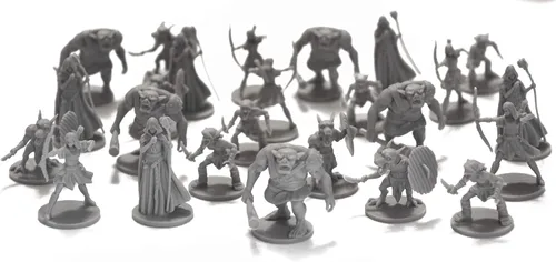 DRUNK'N DRAGON DND Enemies Minis 25 miniaturas de fantasía para juegos de rol de mesa/mazmorras y dragones, miniaturas a granel sin pintar, juego de