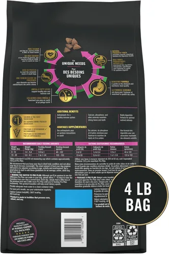Miniatura 10 de Purina Pro Plan - Comida para perros de raza pequeña con piel y estómago sensibles, fórmula de salmón y arroz para adultos, bolsa de 4 libras