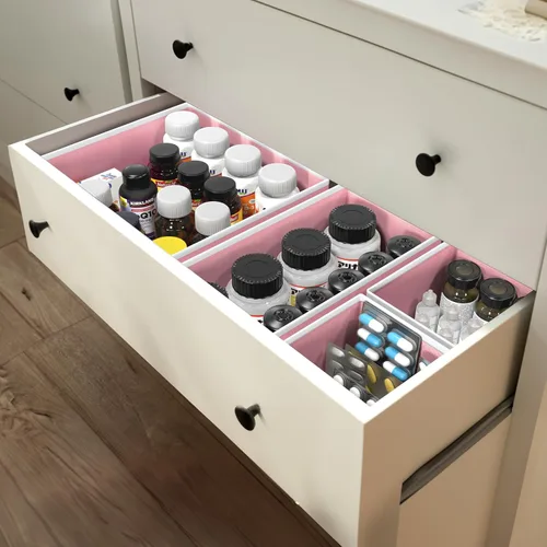 Miniatura 7 de Simple Houseware Organizador de Cajón de Ropa Interior para Lencería/Ropa Interior/Sostén/Bragas/Calcetines/Mameluco, Juego de 6, Rosa