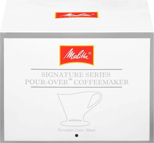 Miniatura 3 de Melitta cafetera de porcelana de 1 taza con cono de vertido, negro brillante