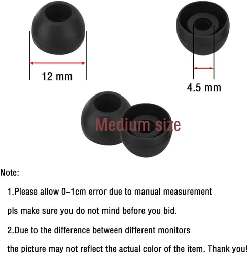 Miniatura 3 de Puntas de silicona de repuesto para auriculares internos - 10 pares (negro)