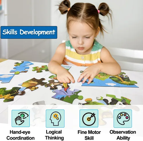 Miniatura 5 de Rompecabezas de piso jumbo para niños, rompecabezas grandes de 35 piezas para niños de 3 a 5 años, juguetes de aprendizaje y educación preescolar