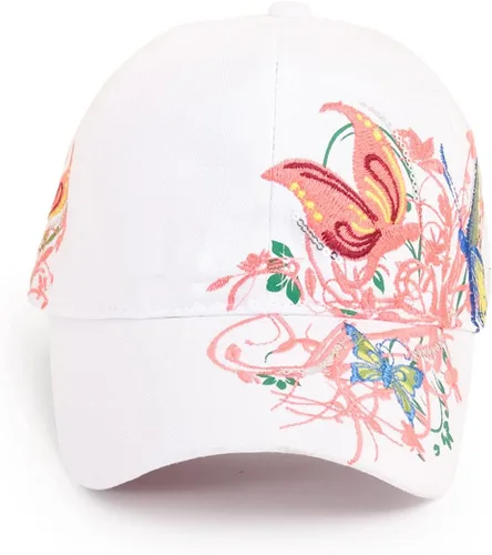 Miniatura 2 de Gorra de béisbol bordada con diseño de flores y lentejuelas de mariposa para mujer