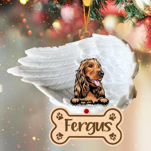 Miniatura 48 de Adorno de perro afgano de 1 ángel, adorno acrílico 2D personalizado conmemorativo para perros, regalo por pérdida de mascotas, regalo