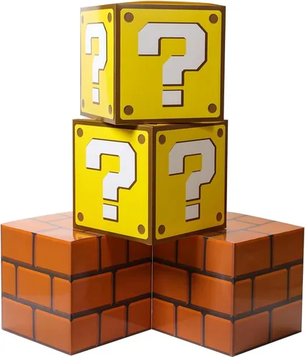 SUYEPER 4 cajas grandes para fiesta de cumpleaños, preguntas y juegos de fiesta de ladrillo (11.8 x 11.8 pulgadas)