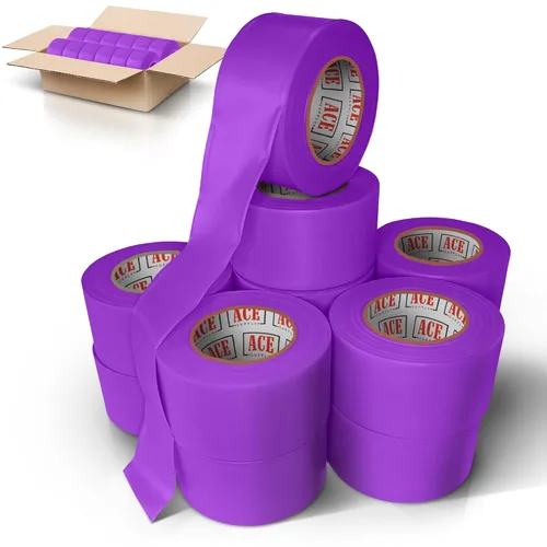 Miniatura 11 de ACE Supply Cinta de señalización de colores surtidos, paquete de 12 – Cinta de levantamiento no adhesiva – 1.5 pulgadas de ancho, 150 pies de largo