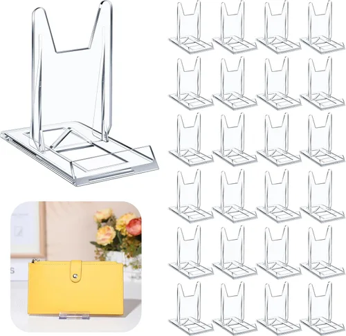Miniatura 8 de 12 paquetes de soporte ajustable para bolsos, soporte transparente de acrílico para carteras, bolsos, joyería, organizador de exhibición