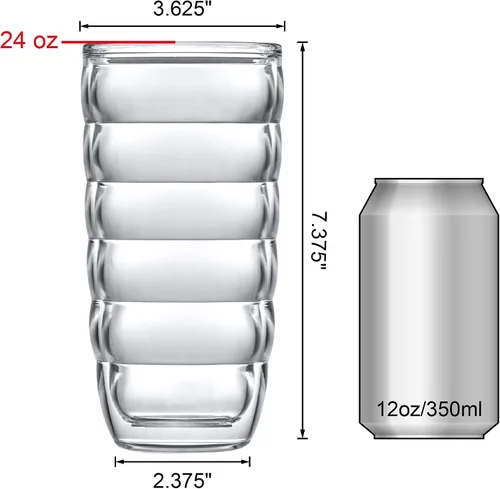 Miniatura 4 de Amazing Abby - Arctic - Vasos de plástico aislantes de 24 onzas (juego de 4), vasos de plástico de doble pared, vasos altos transparentes, vasos