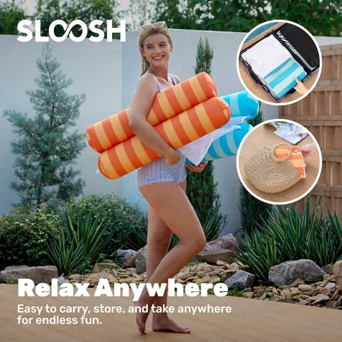 Miniatura 6 de Sloosh Paquete de 3 hamacas inflables para piscina, hamacas de agua, accesorios multiusos para piscina (silla, silla, hamaca, flotador)