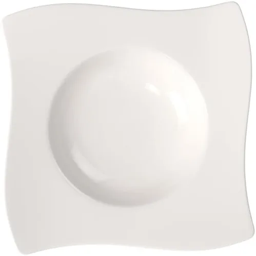 Villeroy & Boch NewWave - Plato de sopa con borde de 10.25 pulgadas, porcelana premium, fabricado en Alemania, rico, blanco cremoso