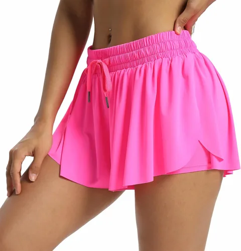 Miniatura 101 de Blaosn Pantalones cortos atléticos fluidos para mujer, gimnasio, yoga, entrenamiento, correr, pantalones cortos de tenis, falda falda linda, ropa