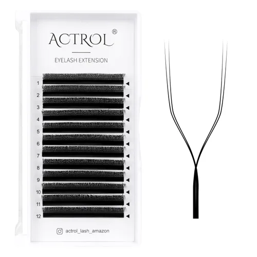 Miniatura 18 de Extensiones de pestañas 4D W, color negro, 0.003 in, rizo D, 0.315 in, volumen individual, YY, extensiones de pestañas en forma de W, fáciles