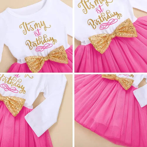 Miniatura 6 de ODASDO Vestido tutú de manga larga con diadema de lazo, 2 piezas para niñas pequeñas con diadema de lazo, 2 piezas