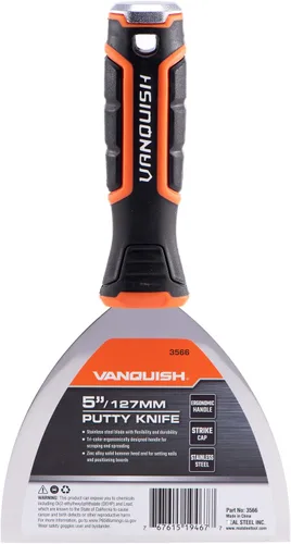 Miniatura 12 de VANQUISH Raspador de pintura de acero inoxidable 10 en 1 con mango de agarre suave y extremo de martillo de metal (3569)