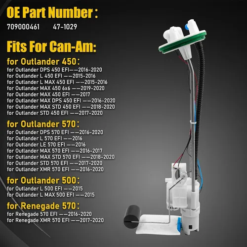 Miniatura 2 de Bomba de combustible para Can-Am Outlander 450 570 500 EFI 2015-2020 Renegade XMR 570 EFI 2016-2020 Reemplazo 709000461 47-1029