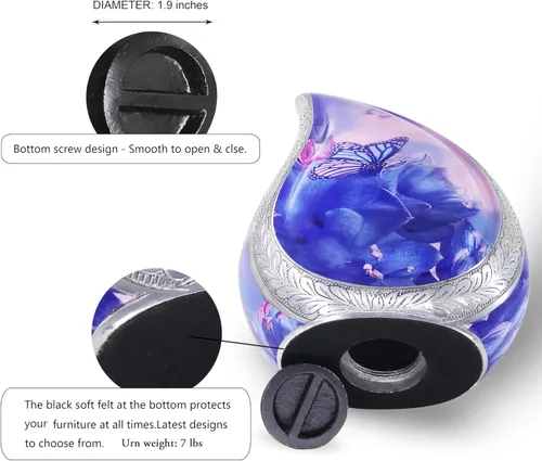 Miniatura 7 de M MEILINXU Urnas de cremación para cenizas humanas, mujeres y hombres, urna funeraria para cenizas para mujeres y hombres, diseño de mariposas