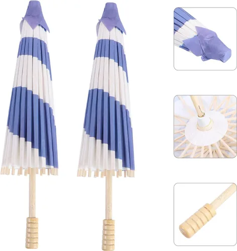 Miniatura 6 de VALICLUD 2 unids sombrilla paraguas sol clásico japonés paraguas decoración vacaciones aceitado boda accesorios de baile fotografía accesorios