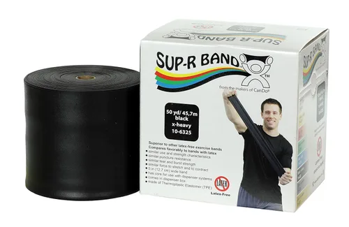 Miniatura 5 de Cando 10-6303 Sup-R Banda elástica sin látex para ejercicio, 1,5 metros, individual, resistencia media, verde