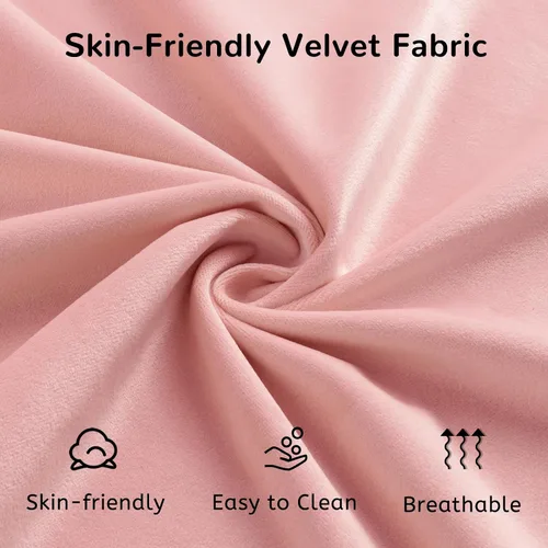 Miniatura 9 de Furniliving Sillas de tocador rosas, silla de maquillaje de terciopelo para dormitorio, silla de escritorio de oficina en casa con patas chapadas
